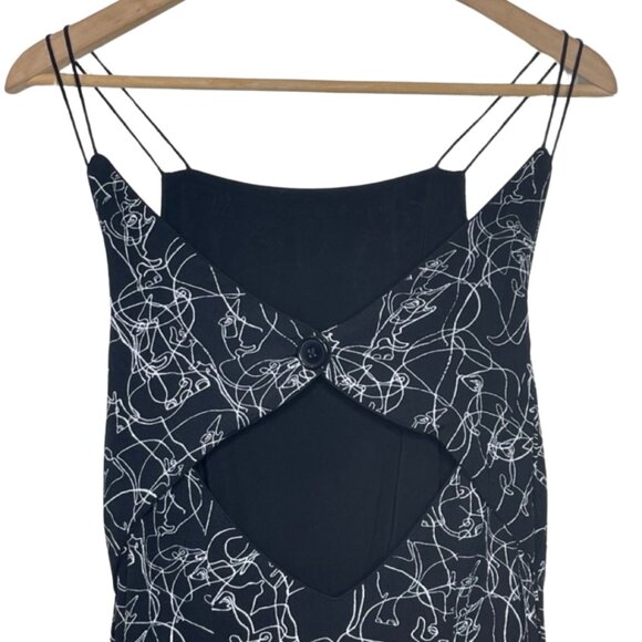SILENCE + NOISE | Black Short Dress White Abstract Elephant Pattern | Size L - Picture 7 of 13